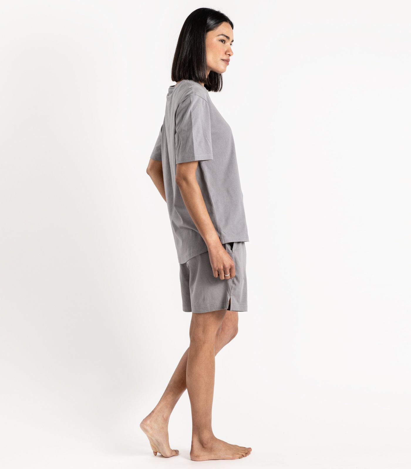 Bhumi Organic Cotton -Jersey Knit Short PJ Set - Titanium