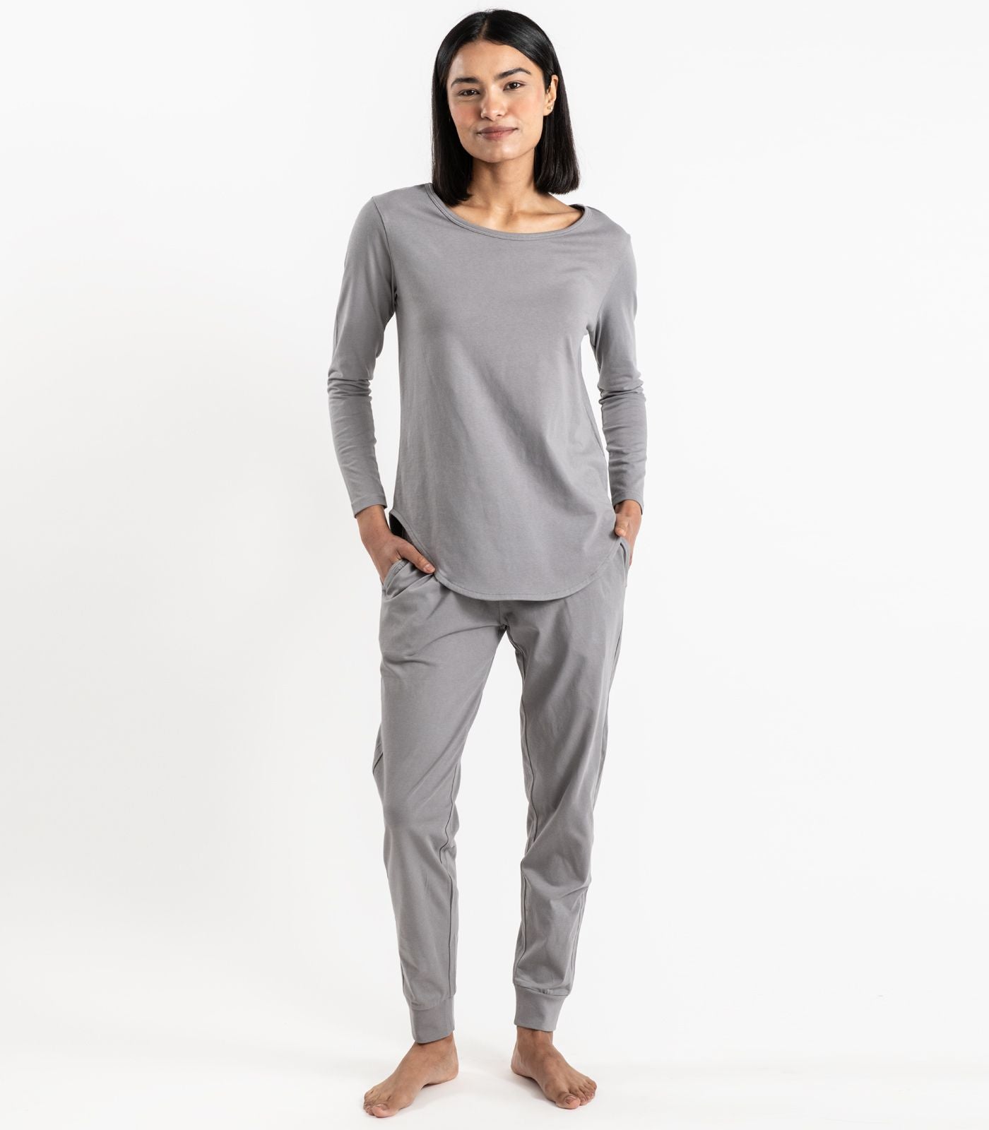 Bhumi Organic Cotton - Jersey Knit Long PJ Set - Titanium