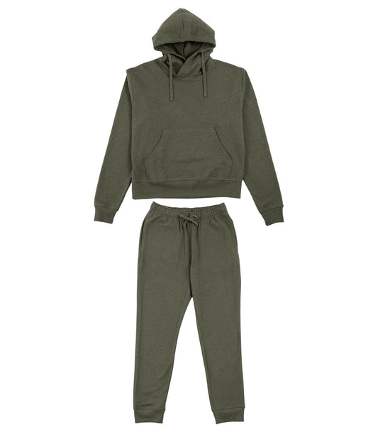 Bhumi Organic Cotton - Men's Joggers and Hoodie - Green Melange