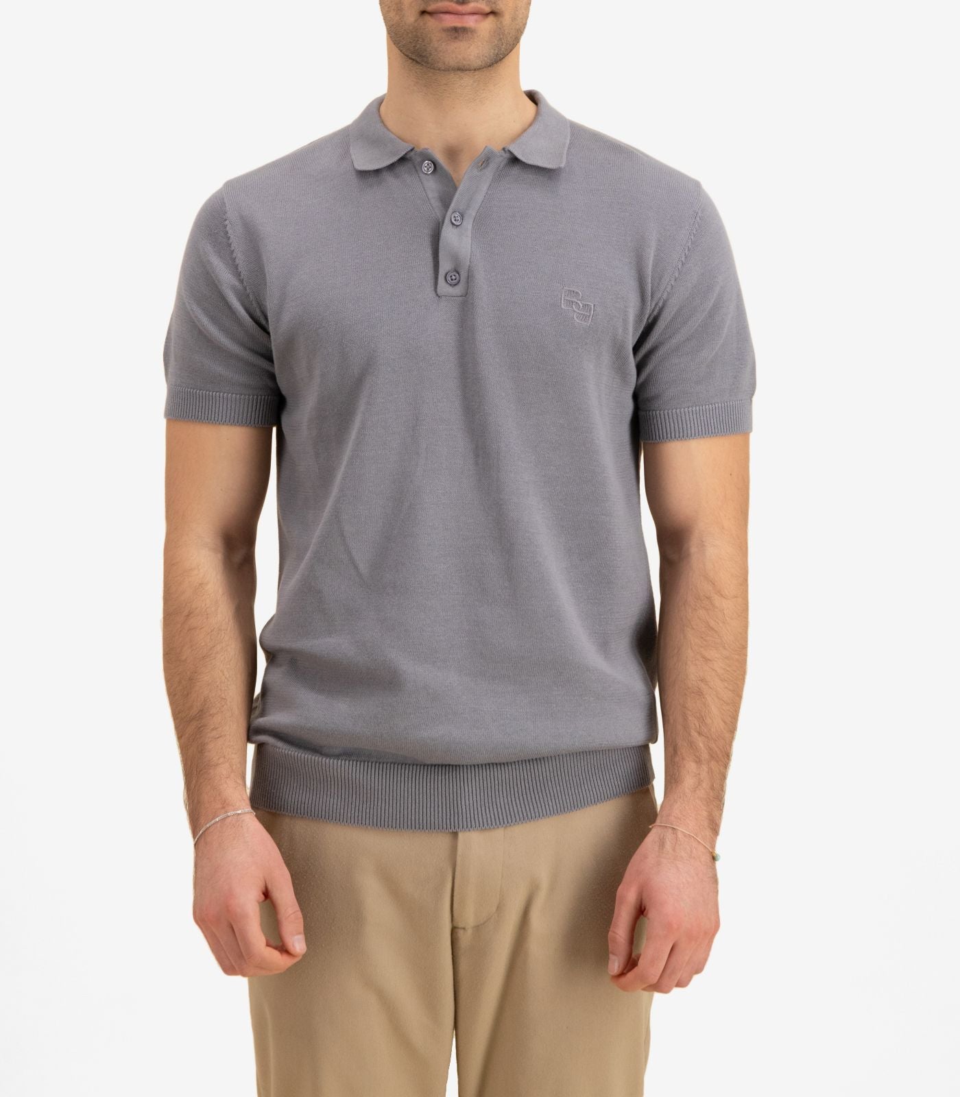 Bhumi Organic Cotton - Fine Knit Polo Shirt - Grey
