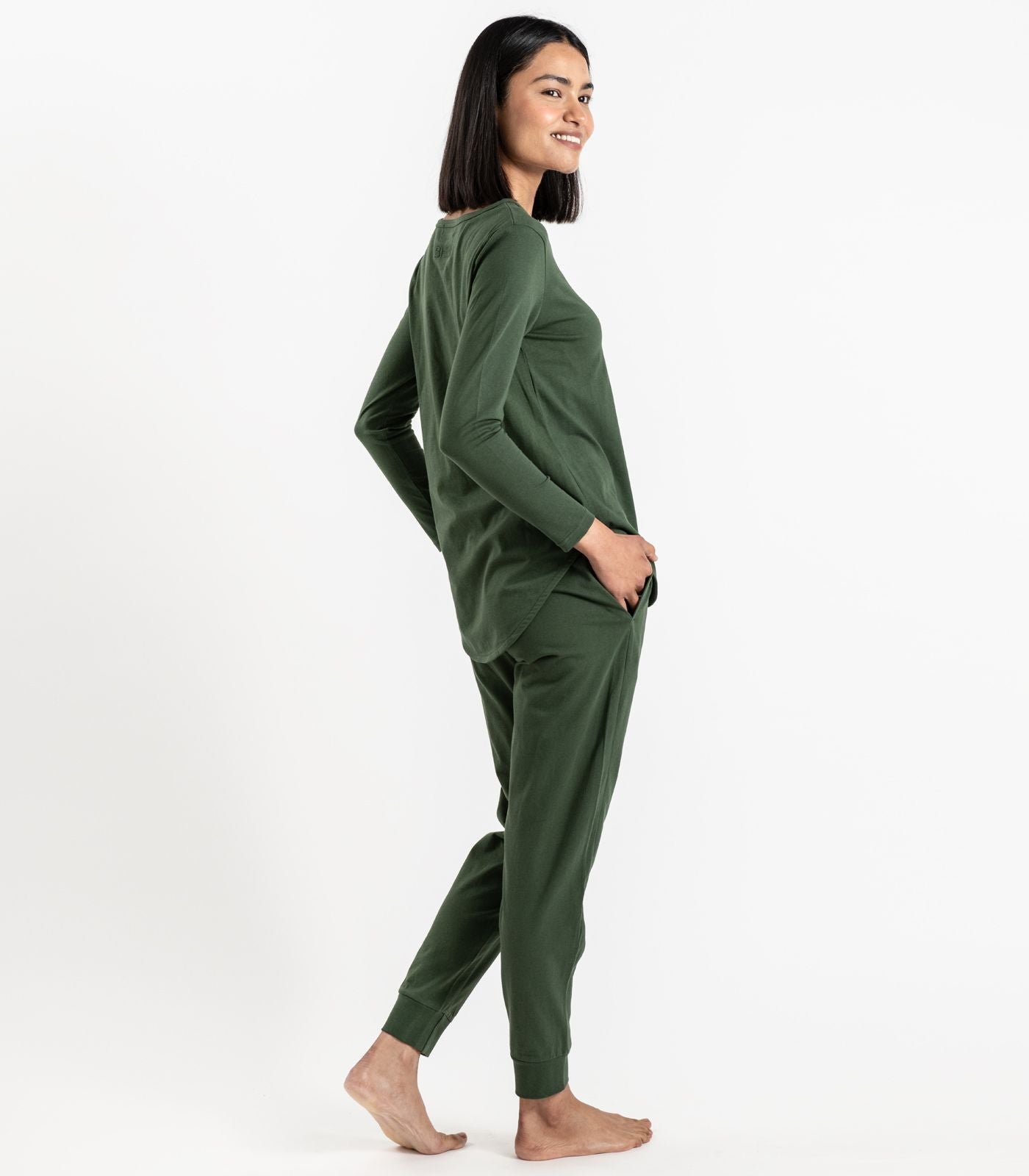 Bhumi Organic Cotton - Jersey Knit Long PJ Set - Kombu Green