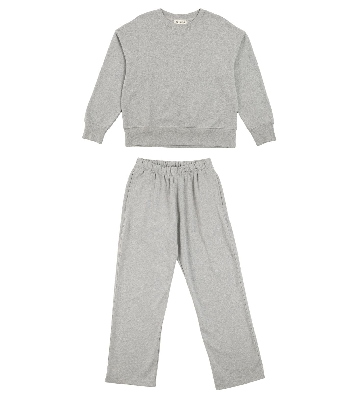 Bhumi Organic Cotton - Sweatshirt and Wide Leg Pant - Fleece Pack - Light Grey Melange