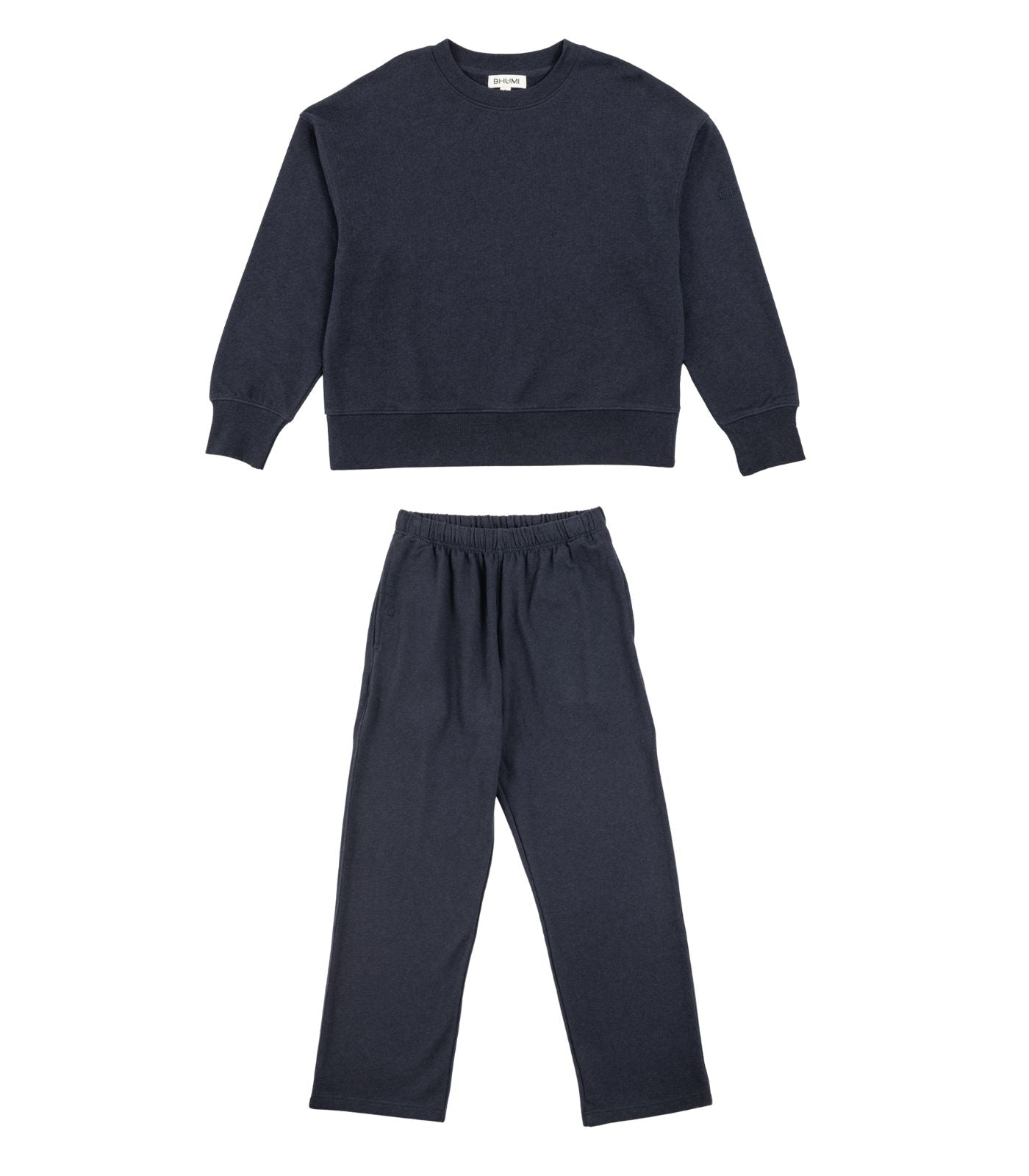 Bhumi Organic Cotton - Sweatshirt and Wide Leg Pant - Fleece Pack - Navy Melange
