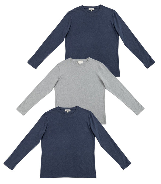 Bhumi Organic Cotton - Men’s Basic Long Sleeve Top (3 Pack)