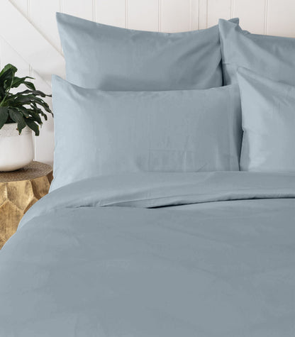 Bhumi Organic Cotton - Percale Plain Duvet Cover - Powder Blue