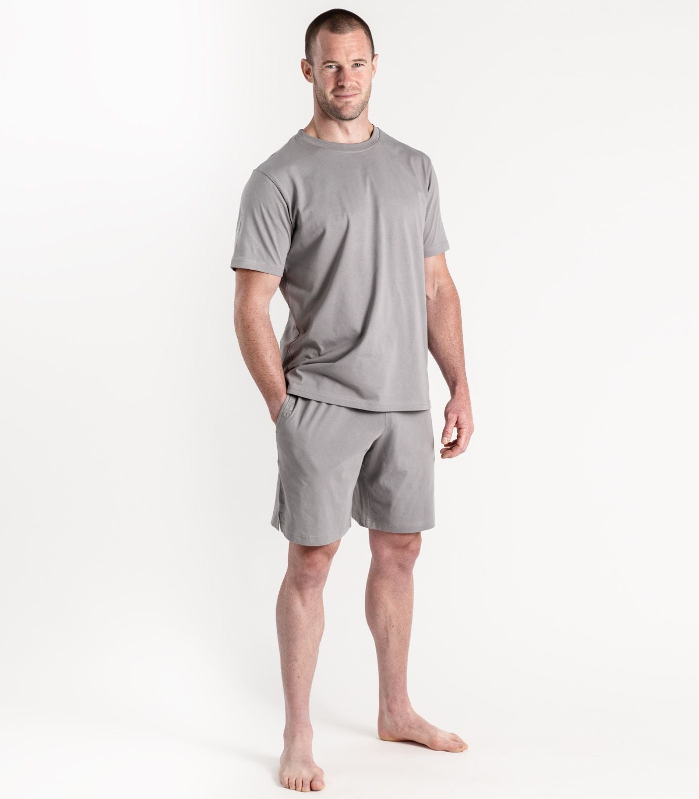 Bhumi Organic Cotton - Men's Jersey Knit Short PJ Set - Titanium