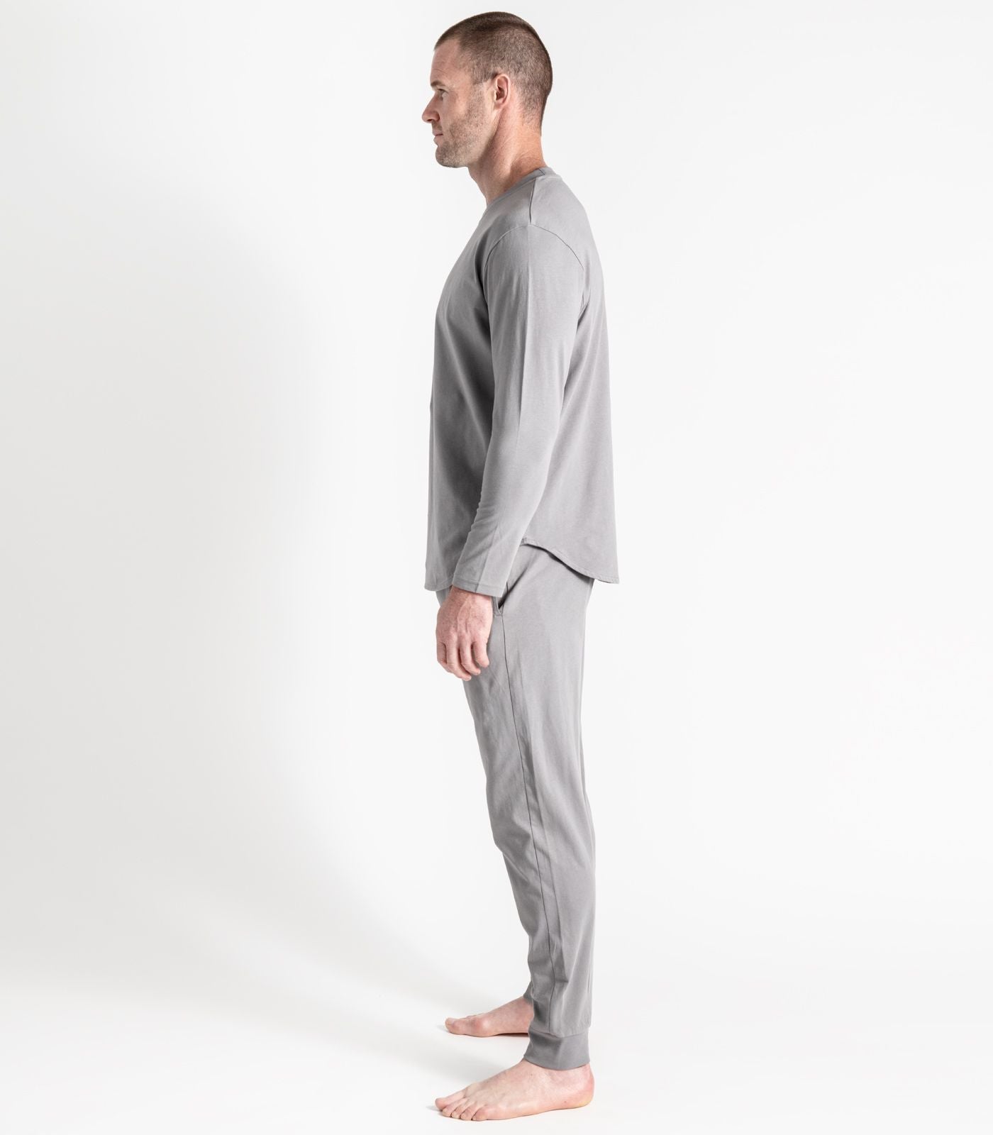 Bhumi Organic Cotton - Men's Jersey Knit Long PJ Set - Titanium