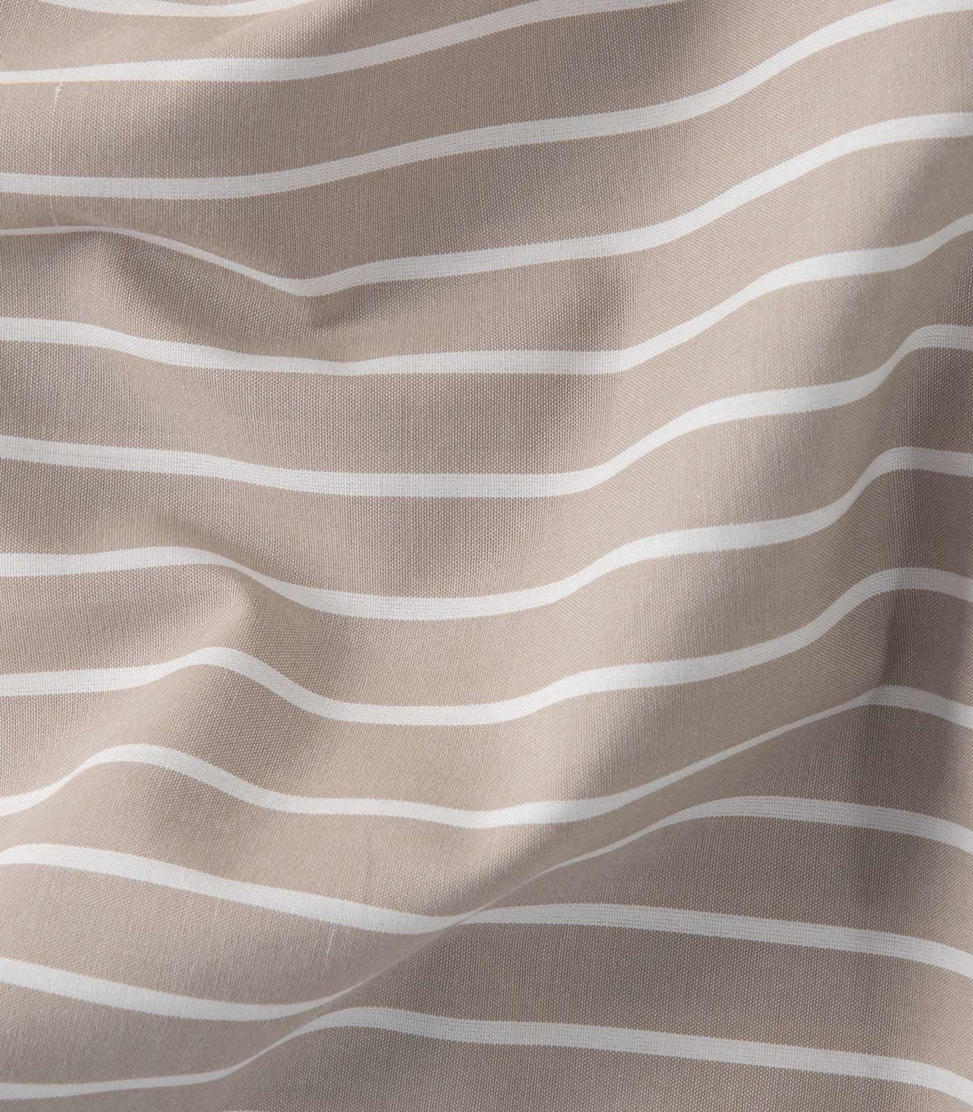 Bhumi Organic Cotton - Percale Sheet Set - Stripe - Golden Taupe Stripe