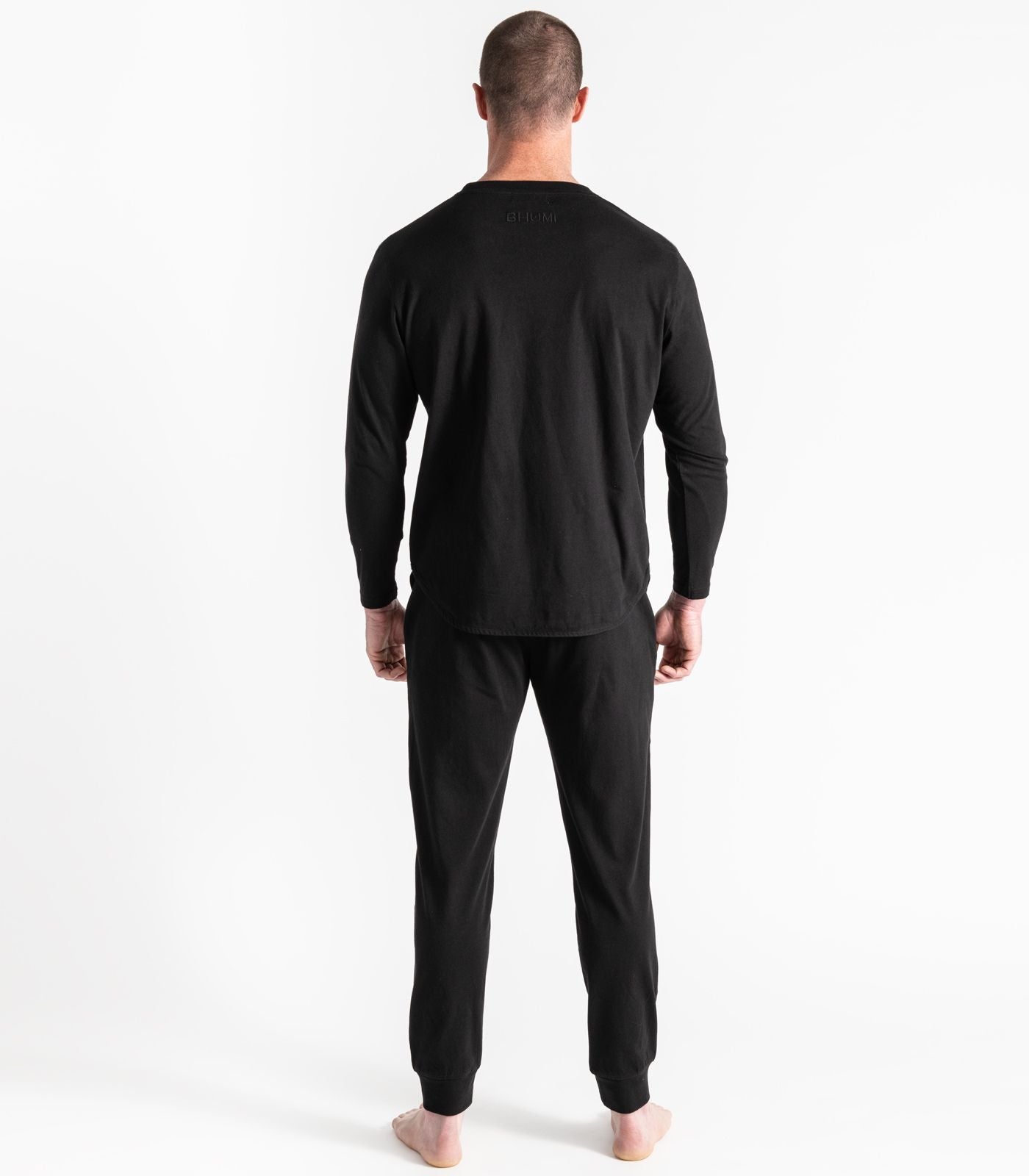 Bhumi Organic Cotton - Men's Jersey Knit Long PJ Set - Black