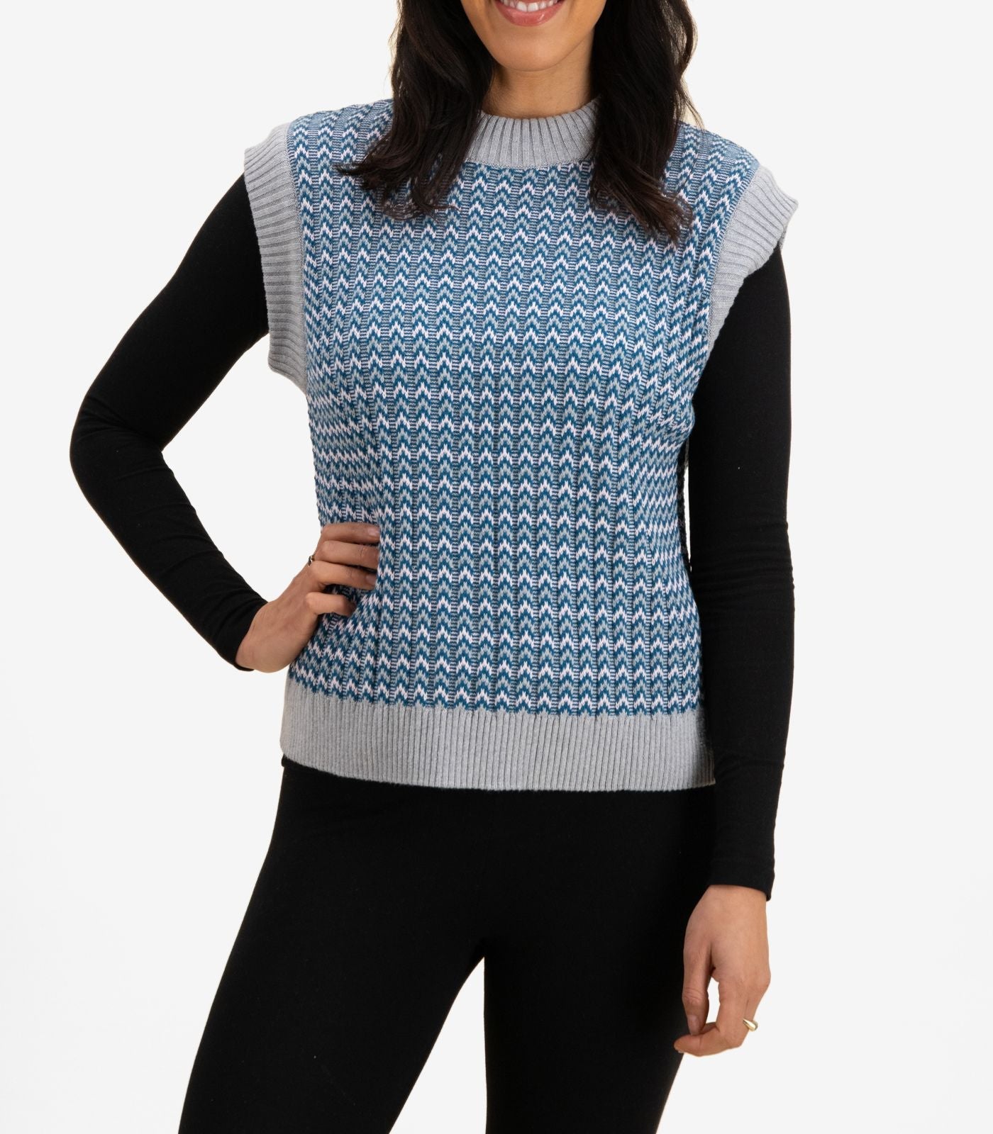 Bhumi Organic Cotton - Knit Vest - Teal Blue