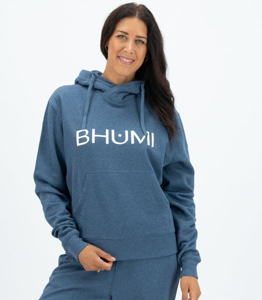 Bhumi Organic Cotton - Women's Hoodie - Logo - Ocean Melange