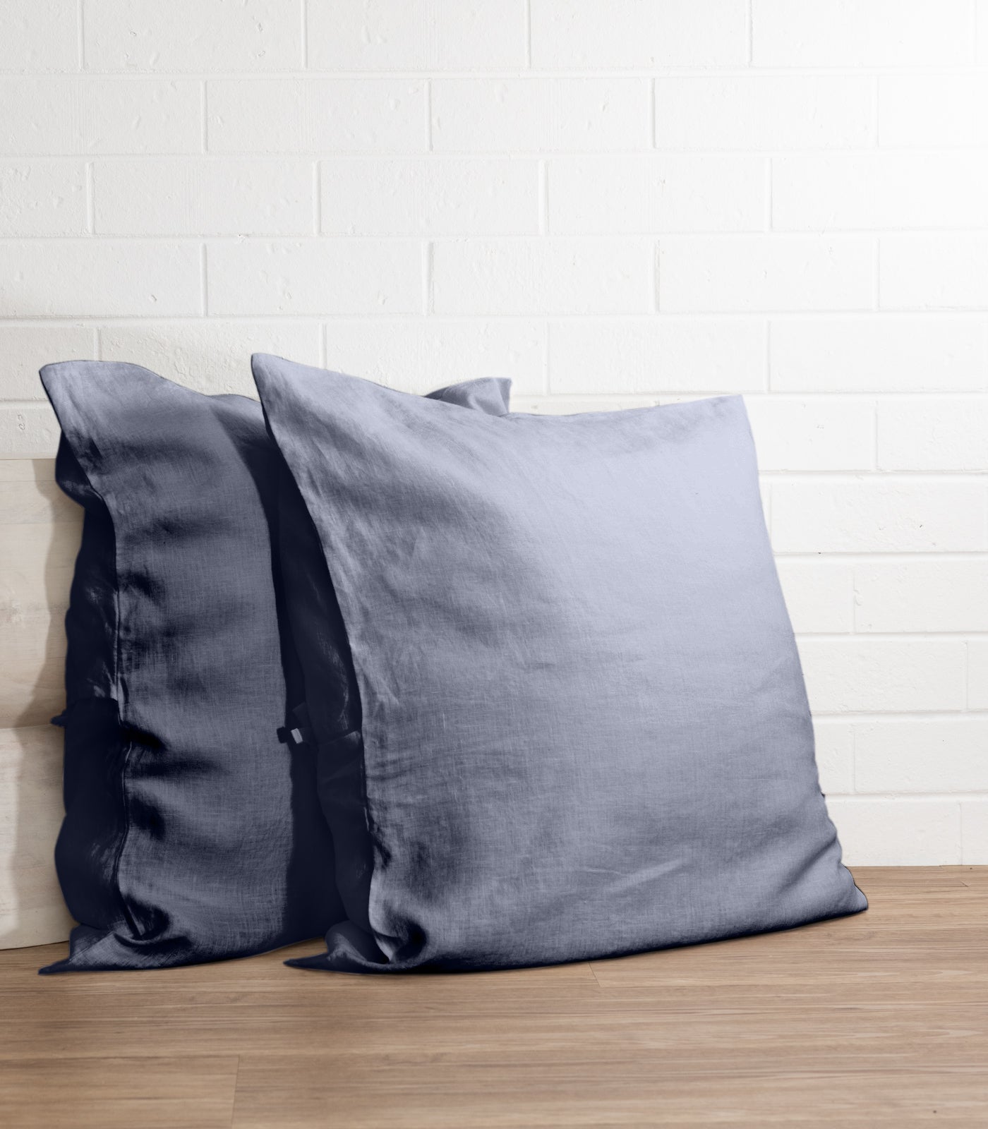 Linen Pillow Cases (pair) - European - Metallic Blue