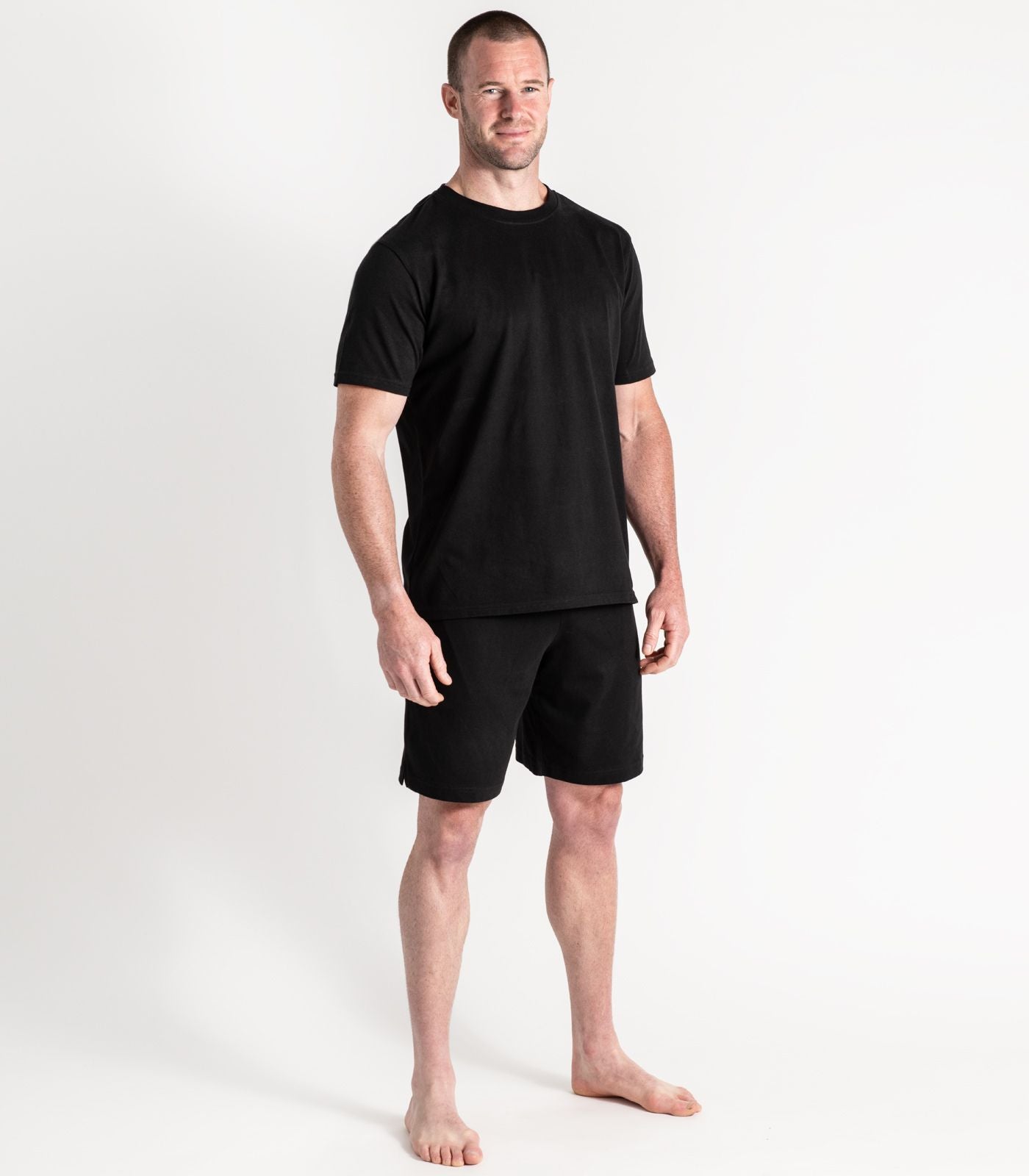 Bhumi Organic Cotton - Men's Jersey Knit Short PJ Set - Black