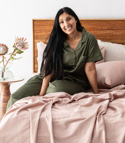 Bhumi Organic Cotton - Sateen Sheet Set - Blush