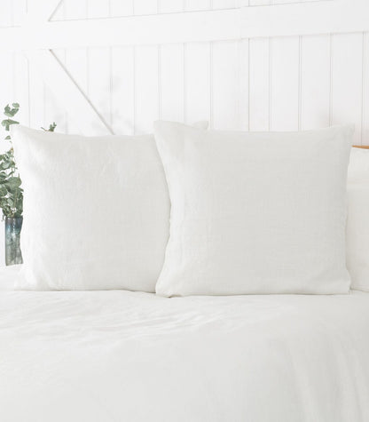 Linen Pillow Cases (pair) - European - White