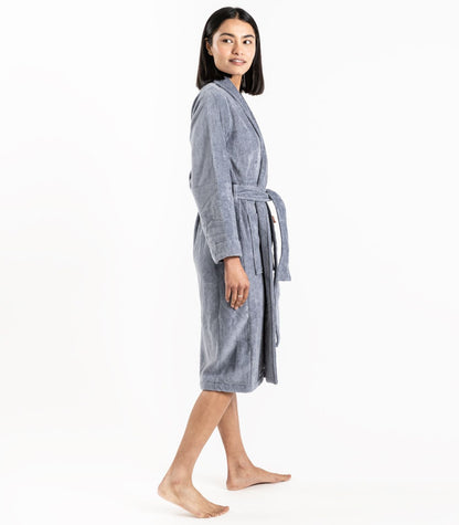 Bhumi Organic Cotton - Spa Robe - Granite Blue