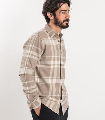 Bhumi Organic Cotton - Flannelette Shirt - Golden Taupe Plaid