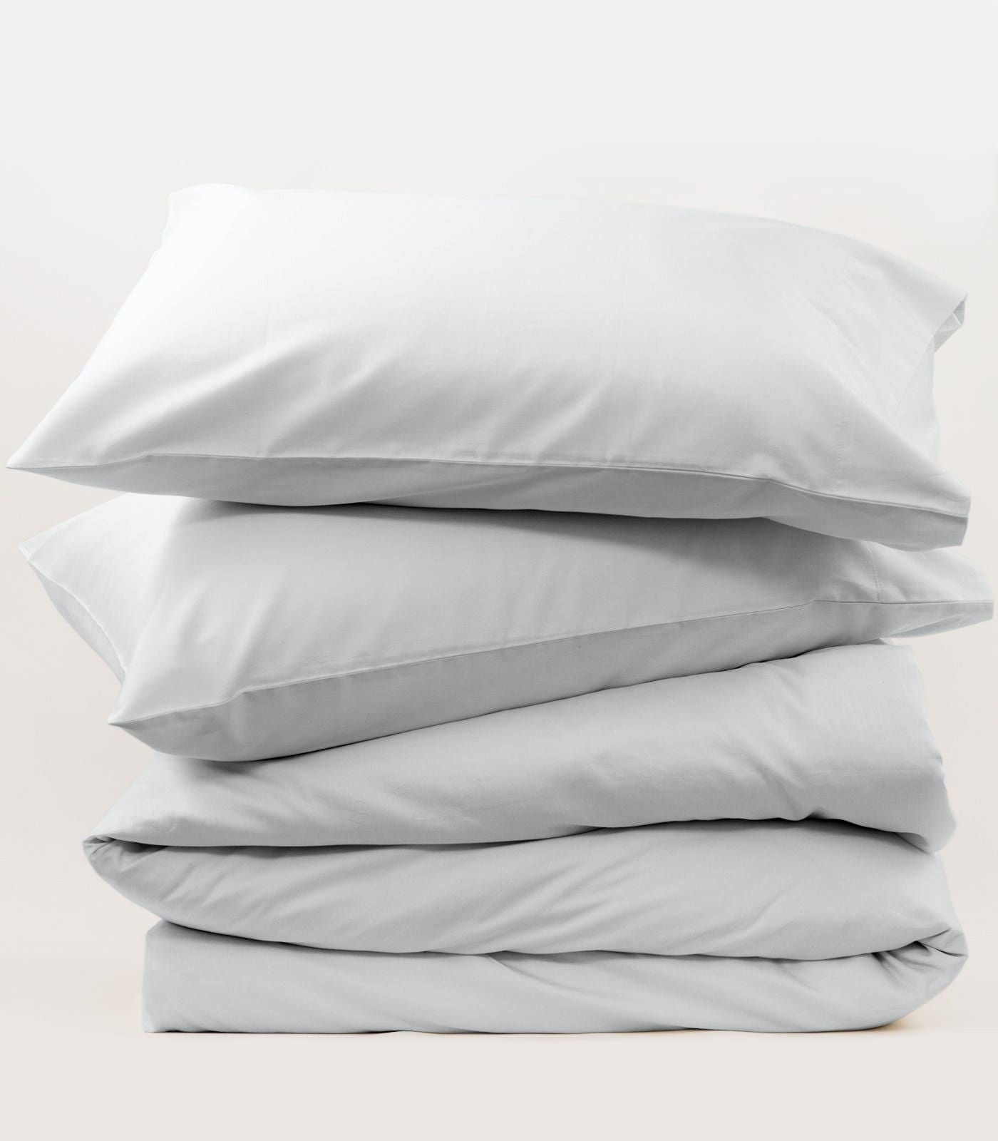 Bhumi Organic Cotton - Sateen Plain Quilt Cover - Glacier