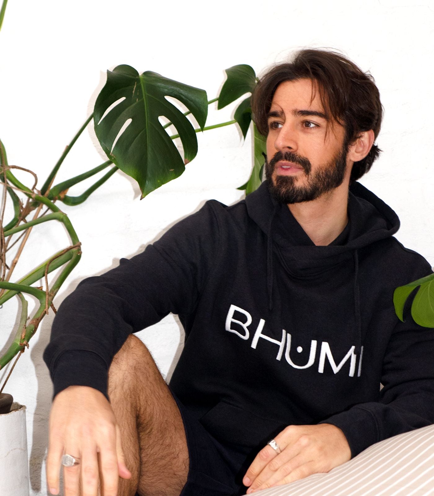 Bhumi Organic Cotton - Men's Hoodie - Logo - Charcoal Melange