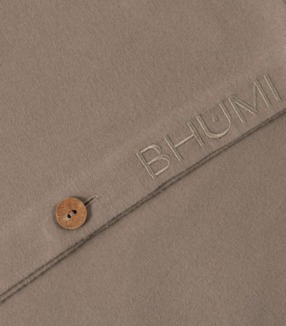 Bhumi Organic Cotton- Flannelette Plain Duvet Cover - Golden Taupe