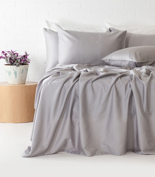 Bhumi Organic Cotton - Sateen Sheet Set - Pewter