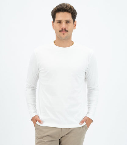 Bhumi Organic Cotton - Men’s Basic Long Sleeve Top (3 Pack) - White