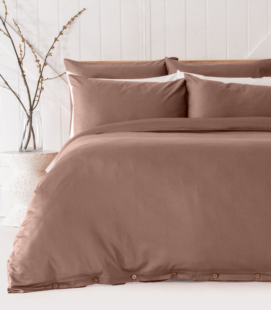 Bhumi Organic Cotton - Sateen Plain Duvet Cover - Dusty Rose