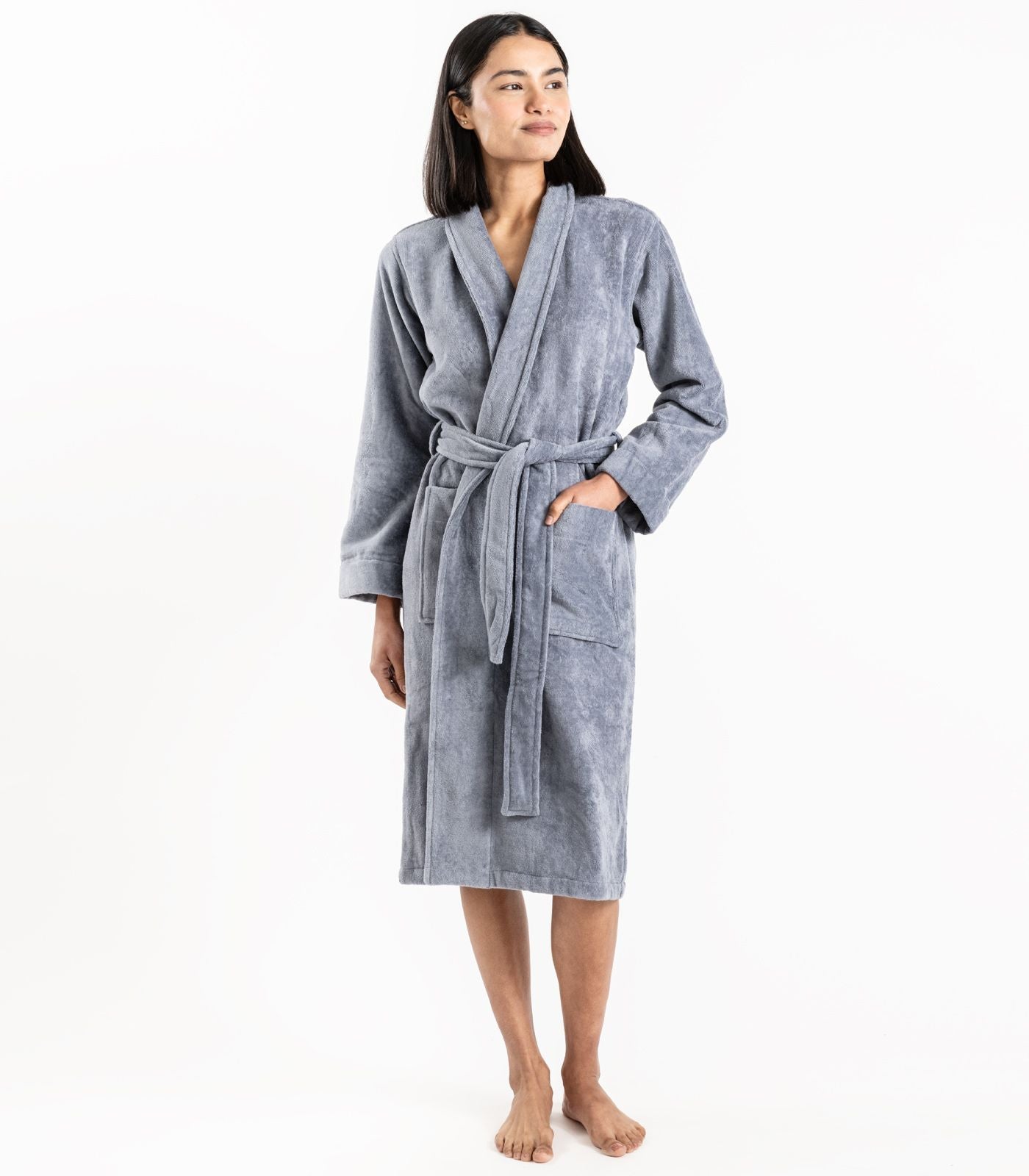 Bhumi Organic Cotton - Spa Robe - Granite Blue