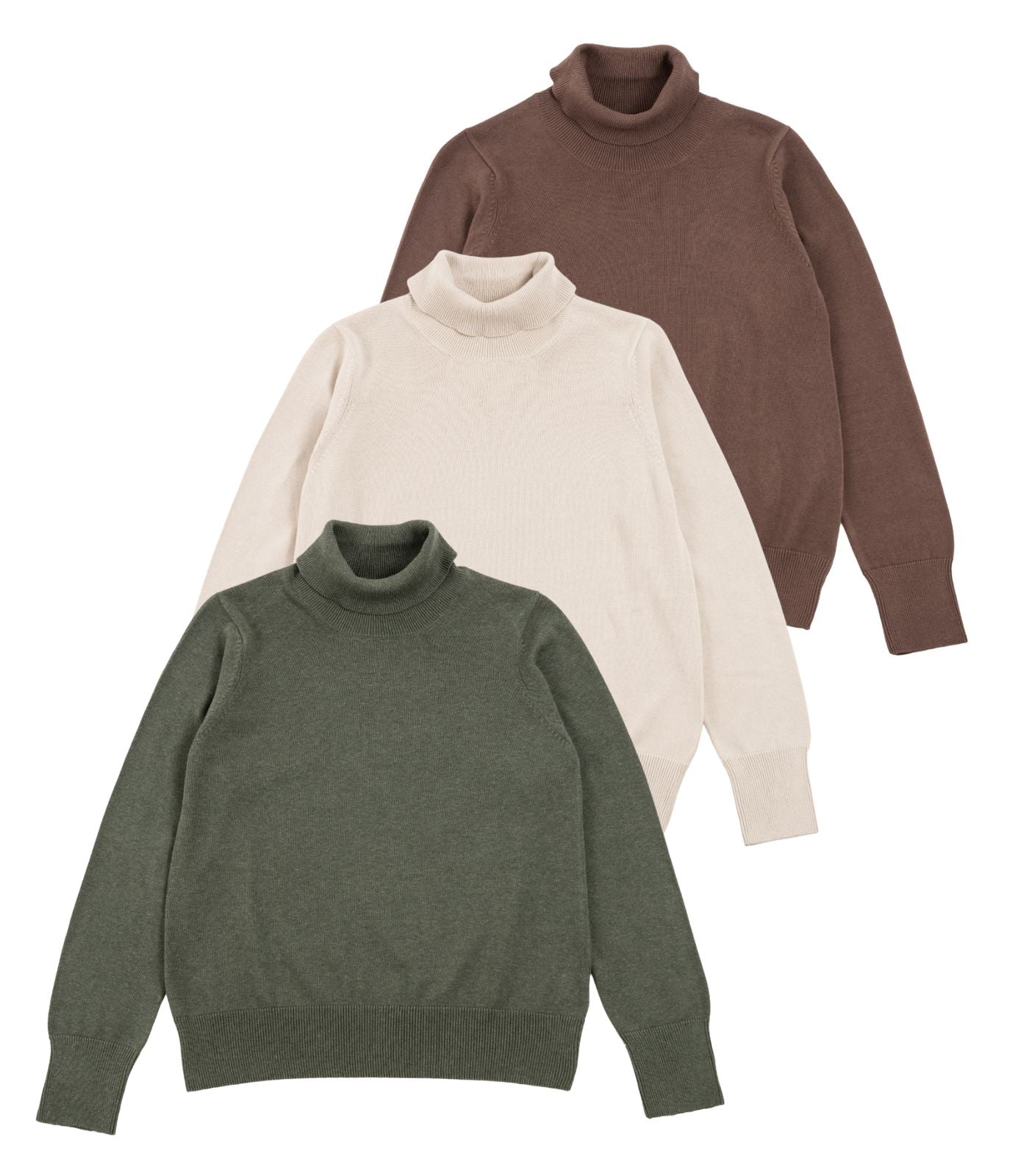 Bhumi Organic Cotton - Fine Knit Turtleneck Jumper (3 pack)