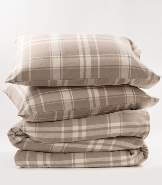 Flannelette Duvet Cover Set - Plaid