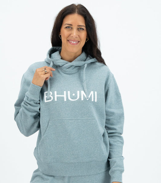 Bhumi Organic Cotton - Women's Hoodie - Logo - Turquoise Melange