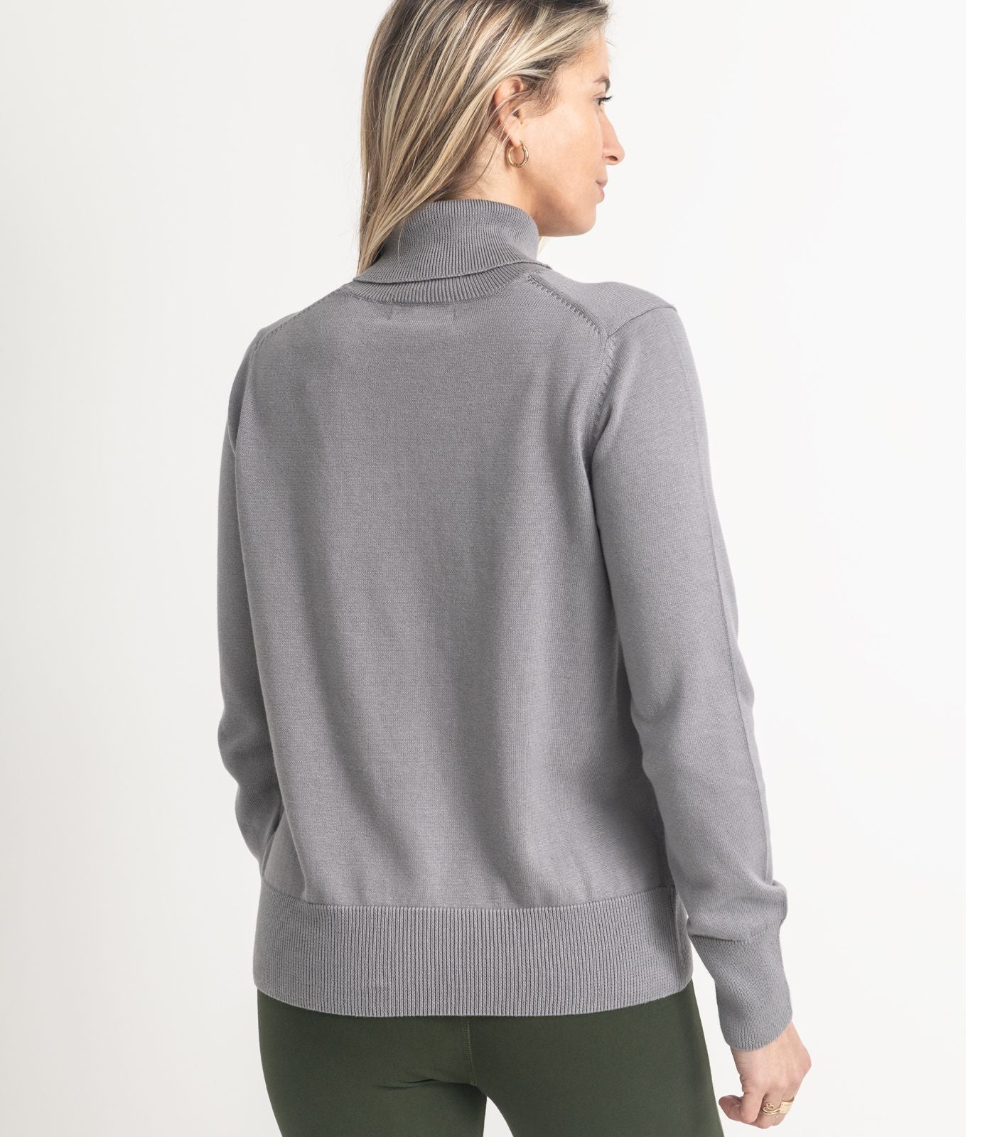 Bhumi Organic Cotton - Fine Knit Turtleneck Jumper - Titanium