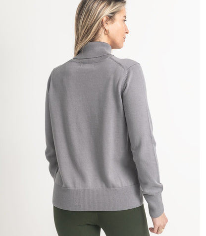 Bhumi Organic Cotton - Fine Knit Turtleneck Jumper - Titanium