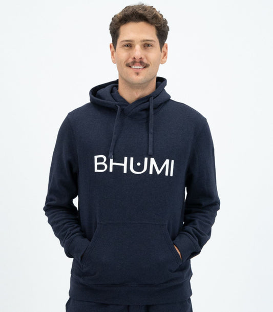 Bhumi Organic Cotton - Men's Hoodie - Logo - Navy Melange