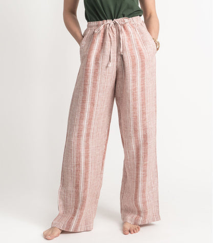 Bhumi Organic Cotton - Linen Pant - Rust Stripe