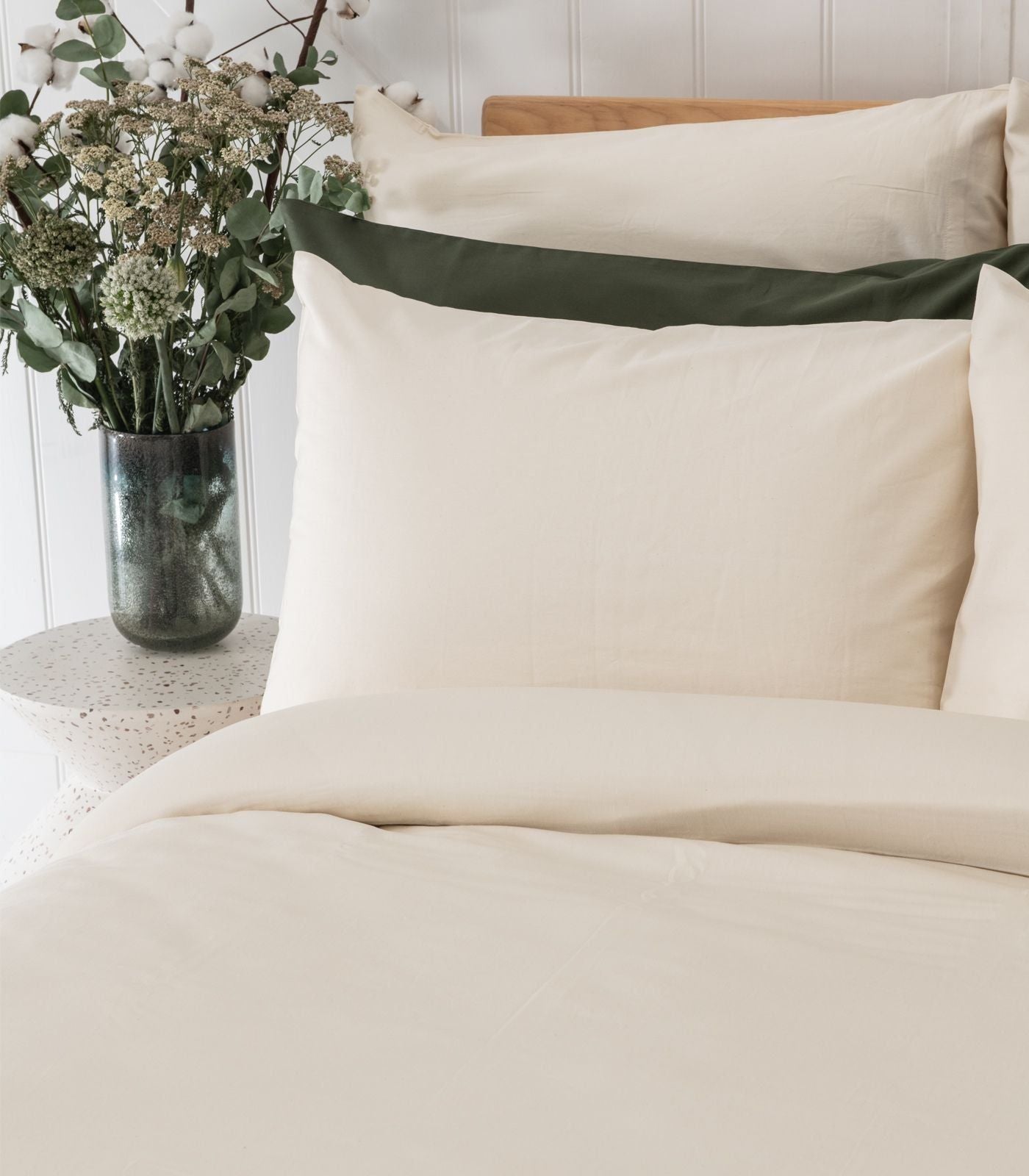 Bhumi Organic Cotton - Sateen Plain Duvet Cover - Ivory