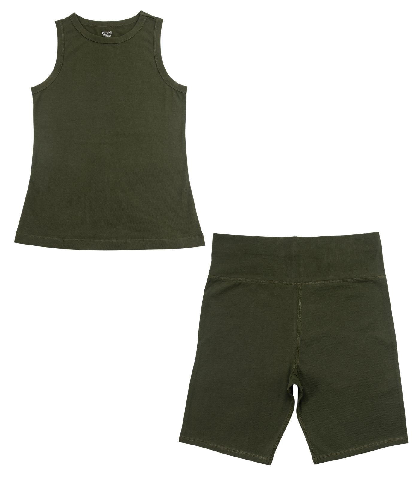 Bhumi Organic Cotton - Bike Short & Tank Top - Kombu Green