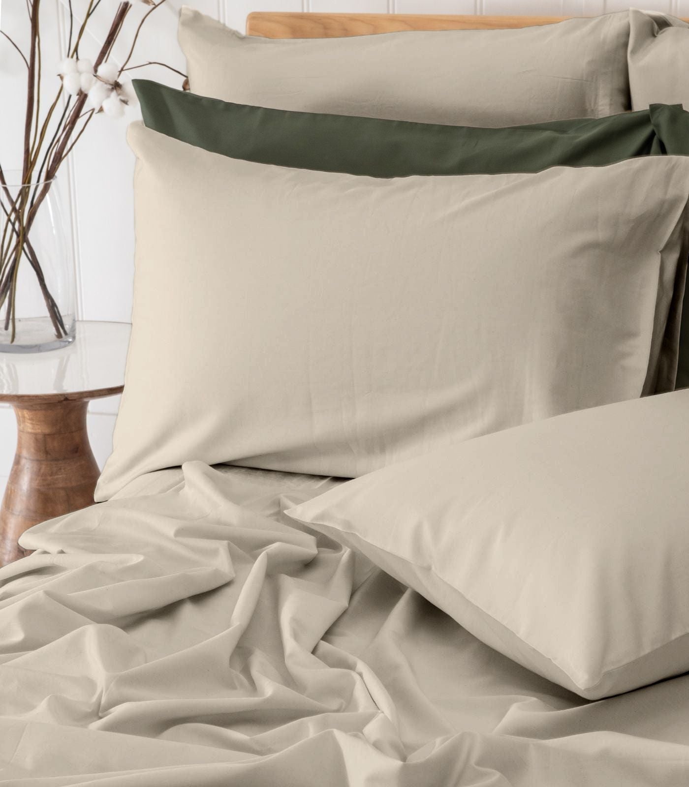 Bhumi Organic Cotton - Sateen Sheet Set - Made To Order - Oatmeal