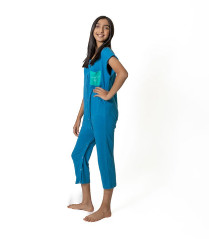 Bhumi Organic Cotton - Kids Rompers - Teal Blue
