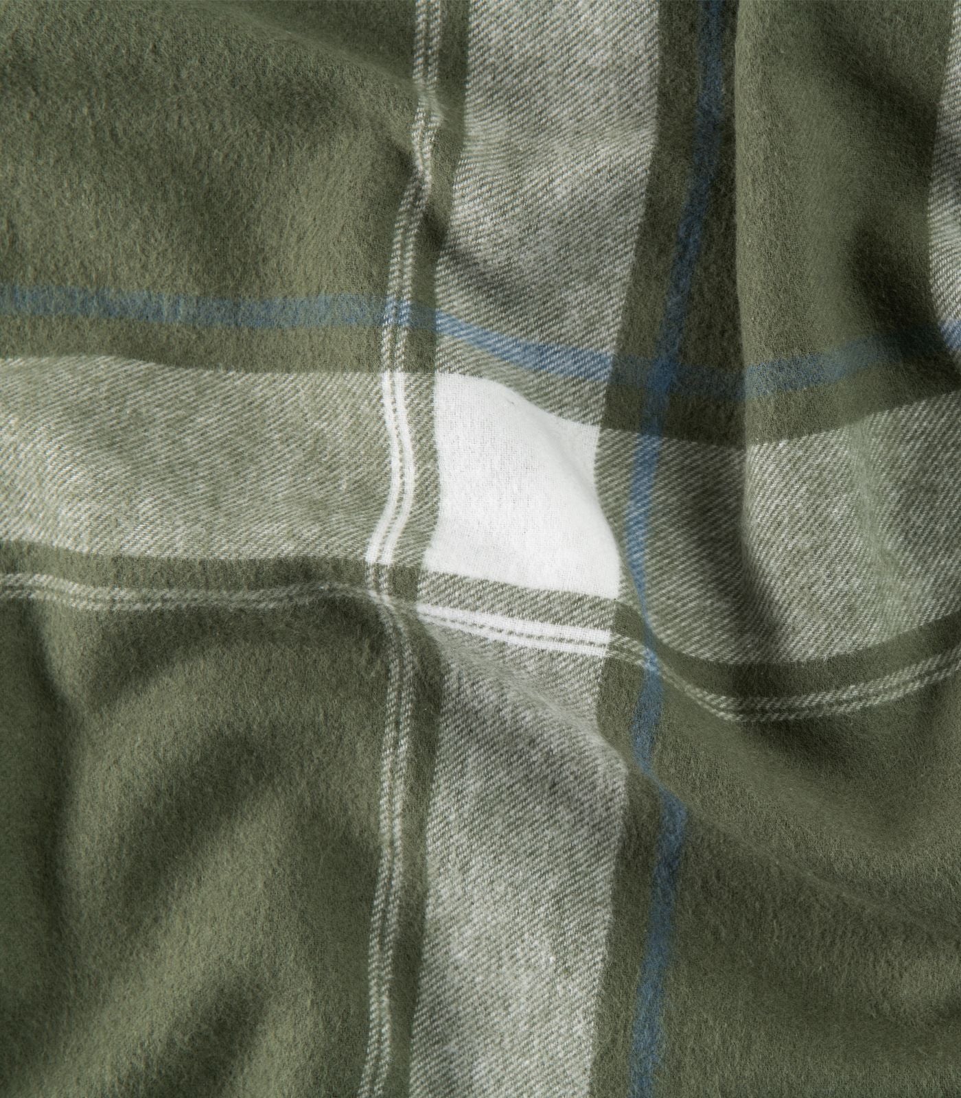 Bhumi Organic Cotton - Fitted - Flannelette Sheet - Plaid - Bronze Green Plaid