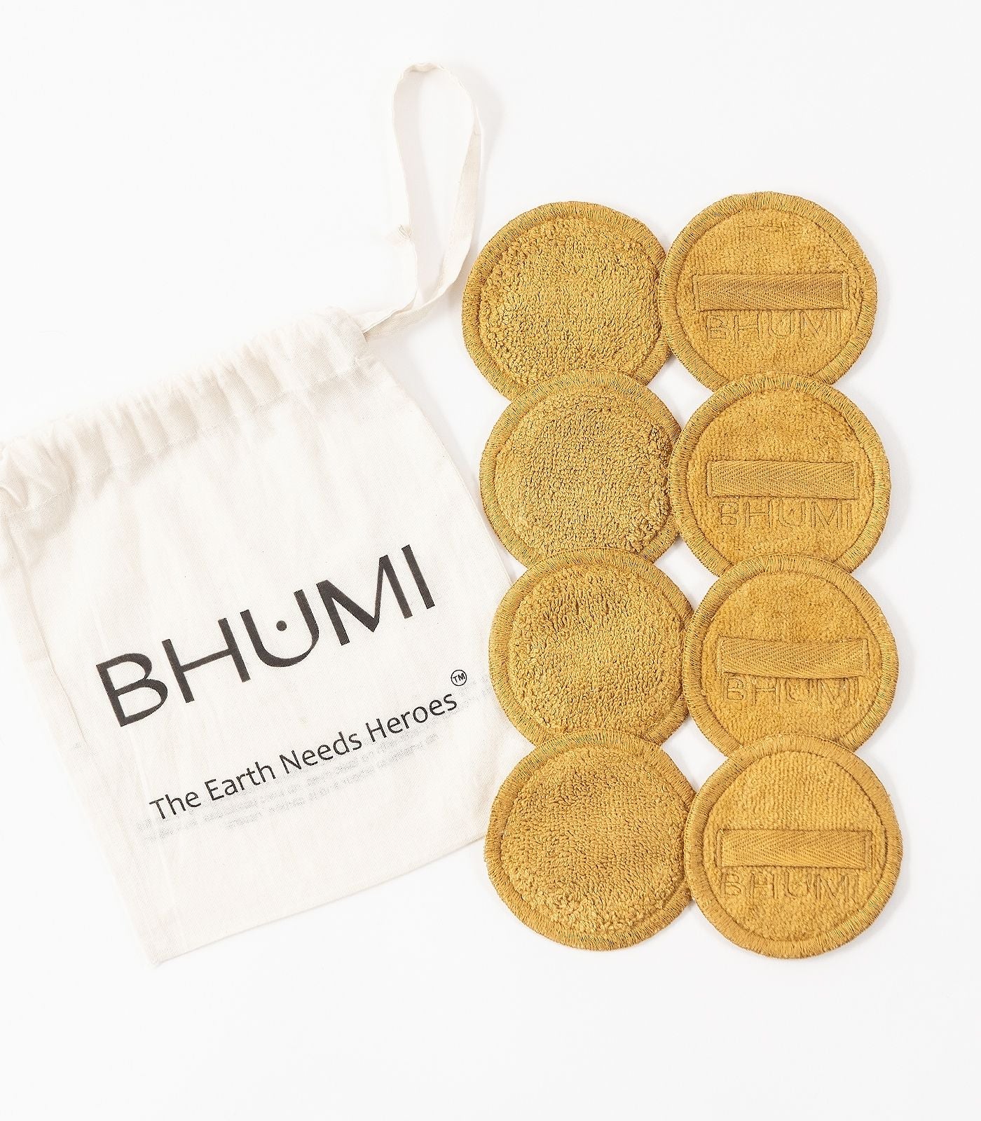 Bhumi Organic Cotton - Face Wipes (8 Pack) - Golden Turmeric