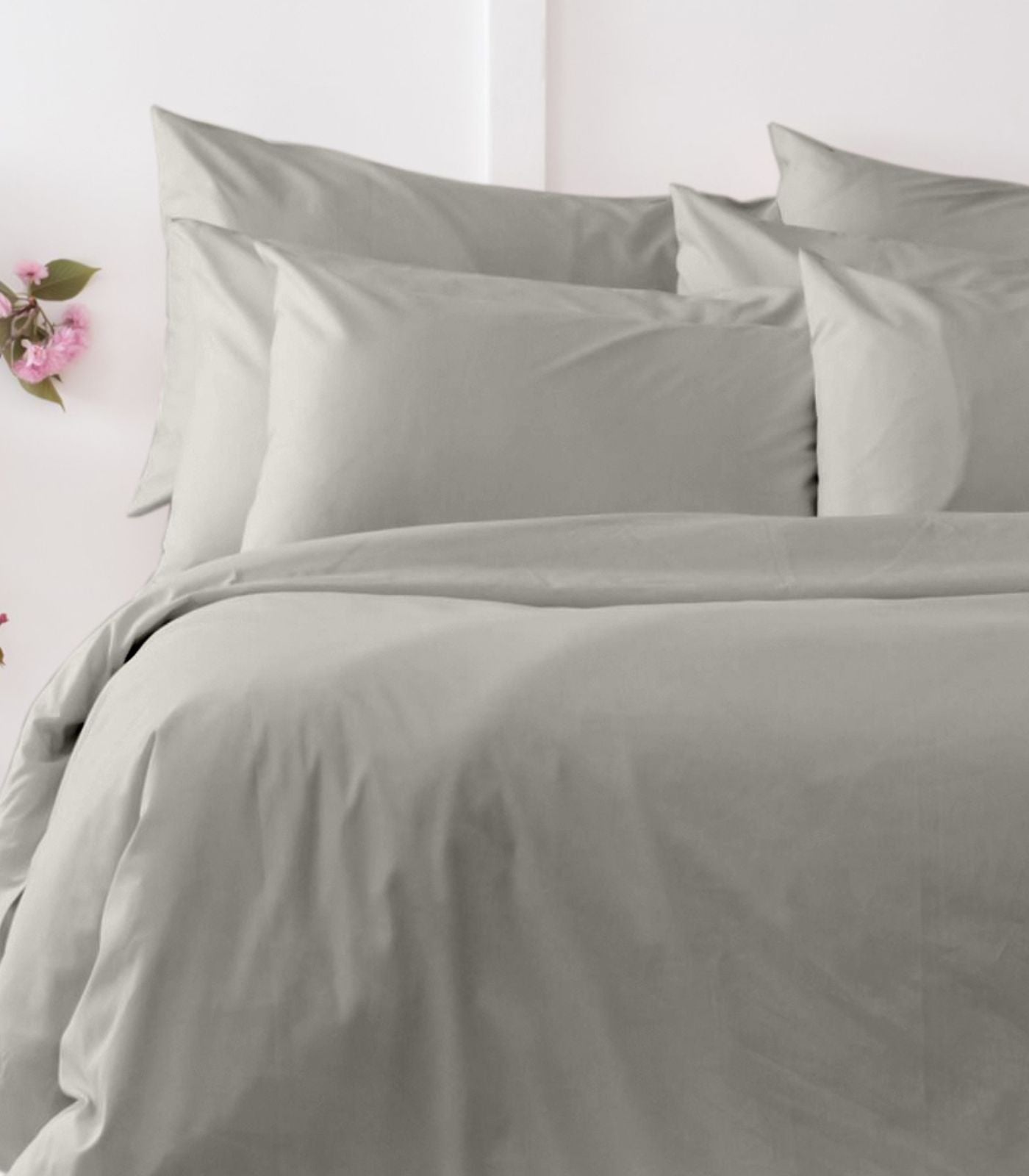 Bhumi Organic Cotton - Percale Pillow Cases (Pair) - Pewter