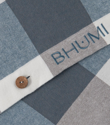 Bhumi Organic Cotton- Flannelette Duvet Cover Set - Check - Powder Blue Check