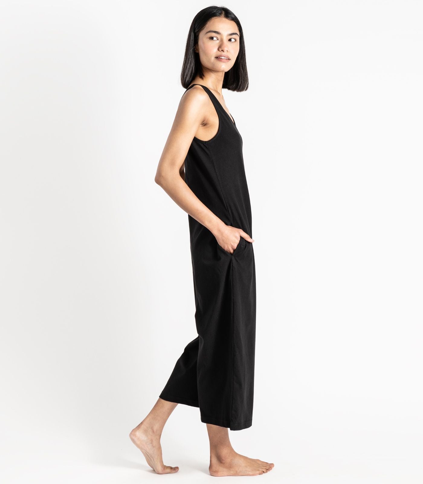 Bhumi Organic Cotton - Jersey Knit Jumpsuit - Black