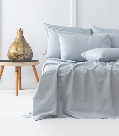 Bhumi Organic Cotton - Percale Sheet Set - Sky Blue