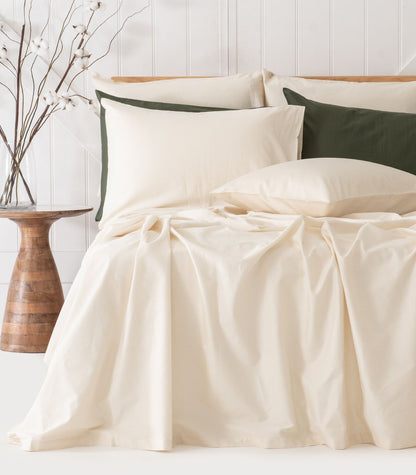 Bhumi Organic Cotton - Sateen Sheet Set - Made To Order - Natural