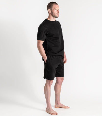 Bhumi Organic Cotton - Men's Jersey Knit Short PJ Set - Black