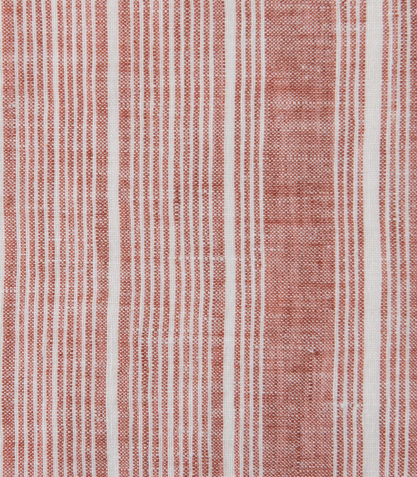 Bhumi Organic Cotton - Fitted - Linen Sheet - Rust Stripe