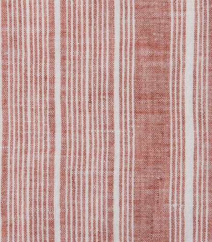 Bhumi Organic Cotton - Fitted - Linen Sheet - Rust Stripe
