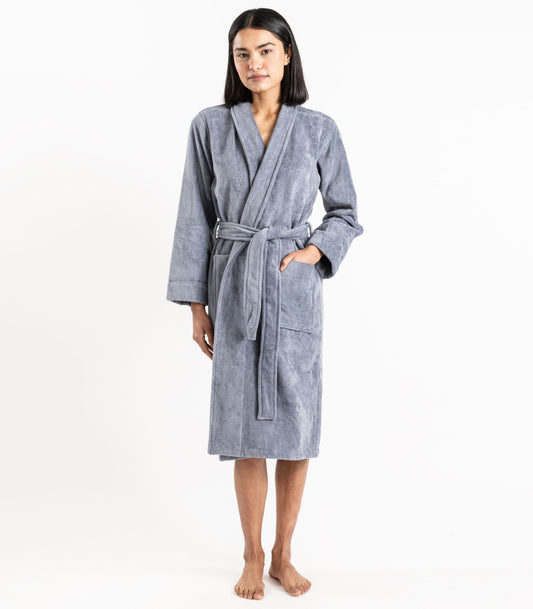 Bhumi Organic Cotton - Spa Robe - Granite Blue